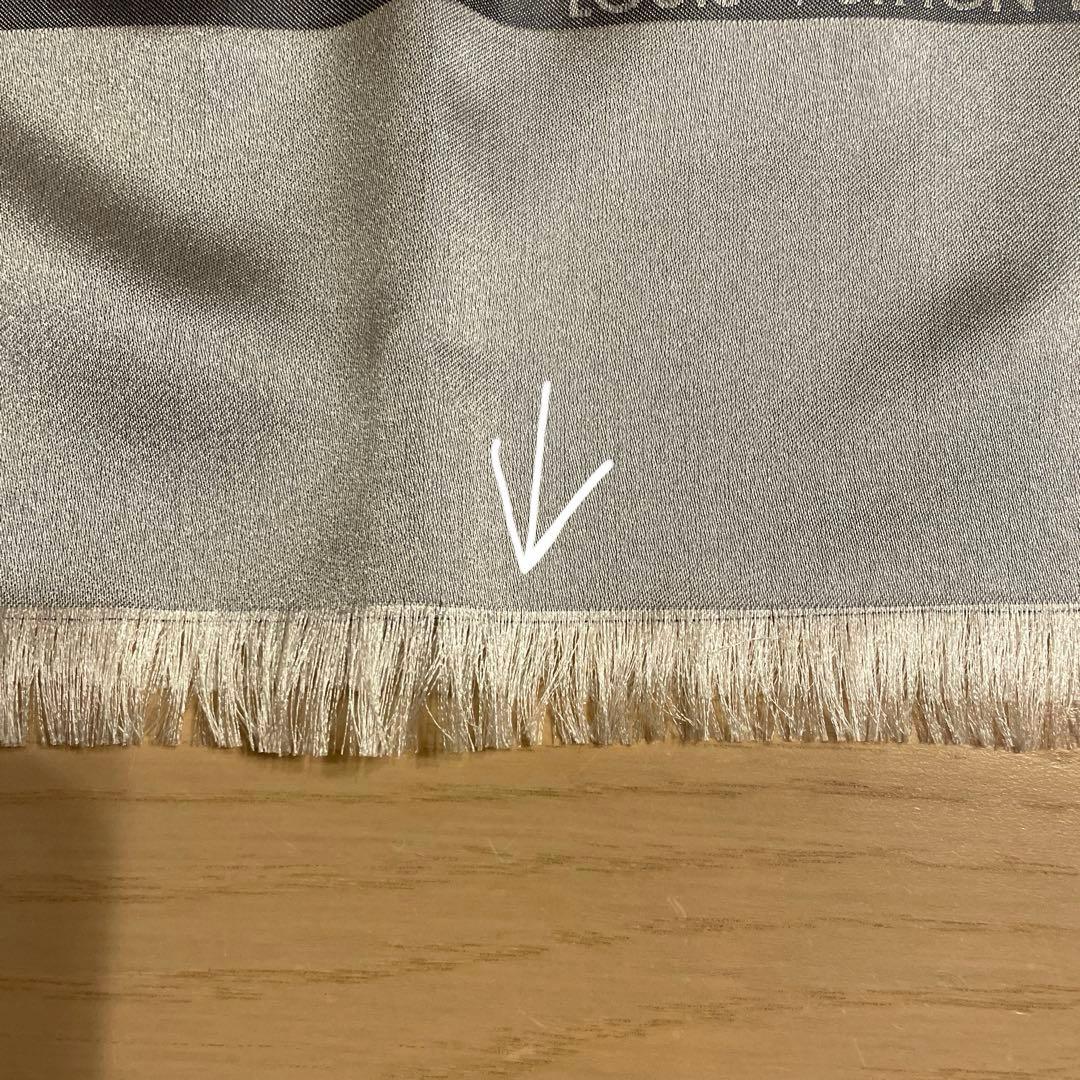 LOUIS VUITTON エシャルプ カプリ シルクストール シルバーグレー