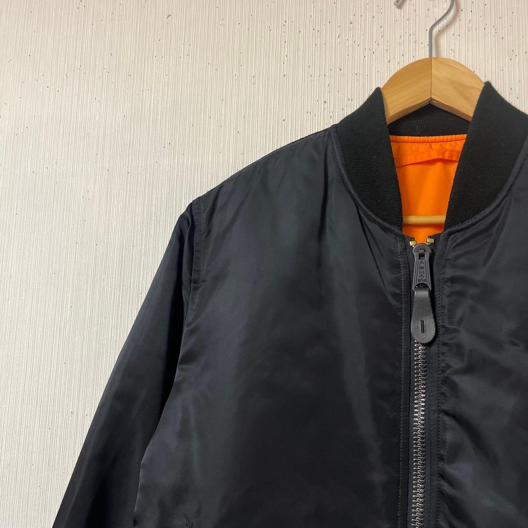 ✨MA-1！ALPHA INDUSTRIES L ブラック リバーシブル 短丈