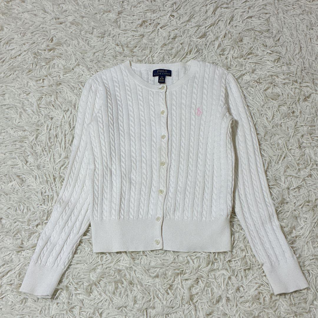 POLO RALPH LAUREN ポニー刺繍　ケーブルニットカーディガン
