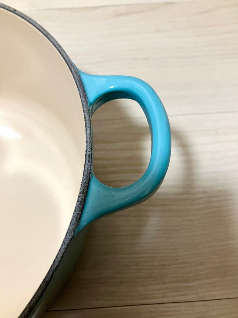 ル・クルーゼ ココットロンド 22cm カリビアンブルー 両手鍋