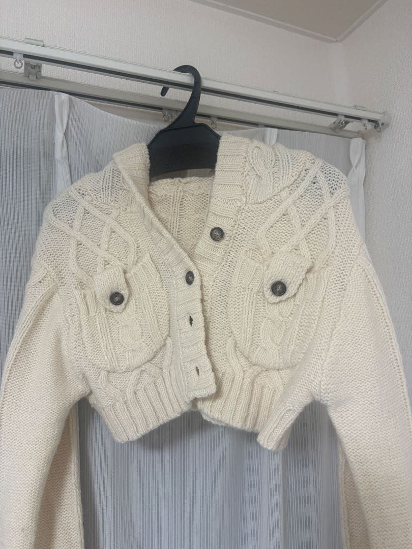 トップス andmary Mary logo cable knit set White