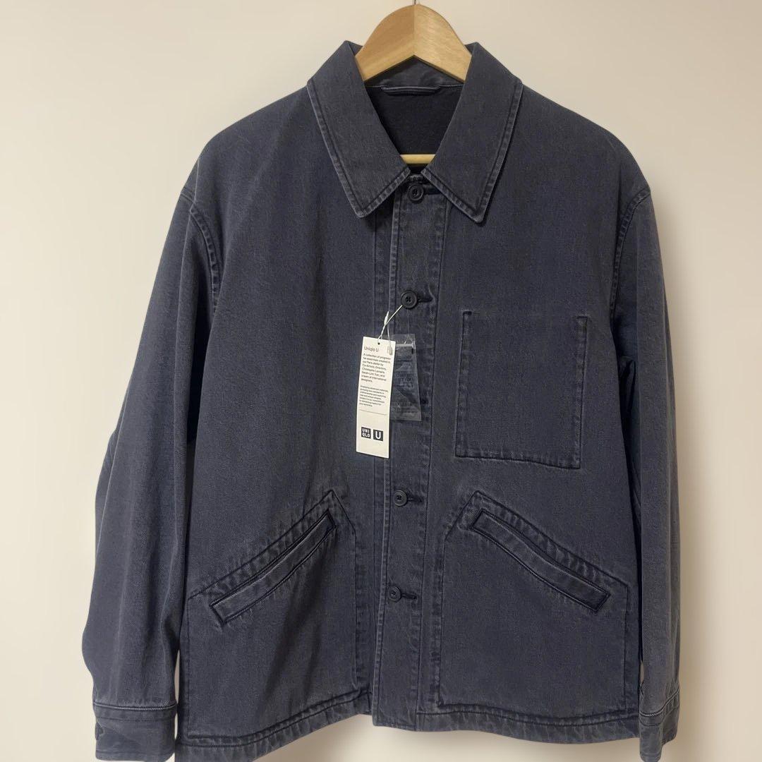 新品UNIQLOUオーバーサイズカラーデニムジャケットパンツセットアップルメール