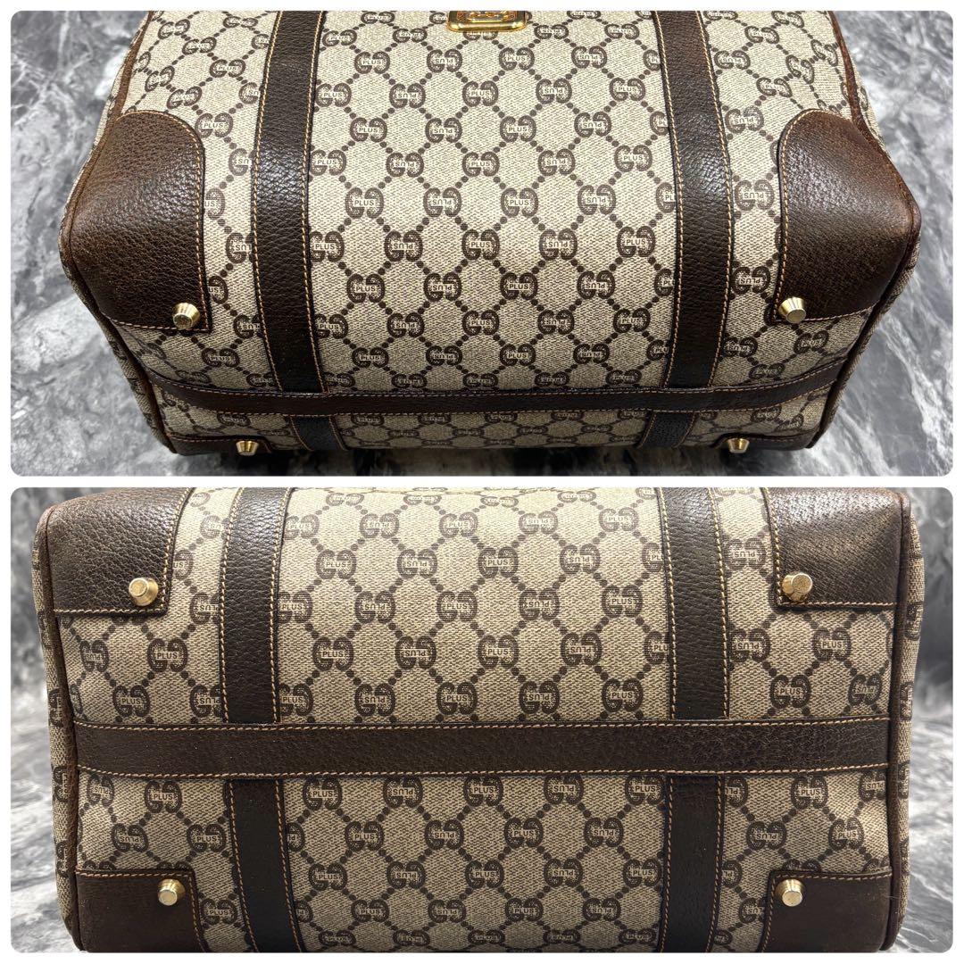 ✨美品✨GUCCI GG ボストンバッグ レザー ハンド ブラウン ロゴ 金具