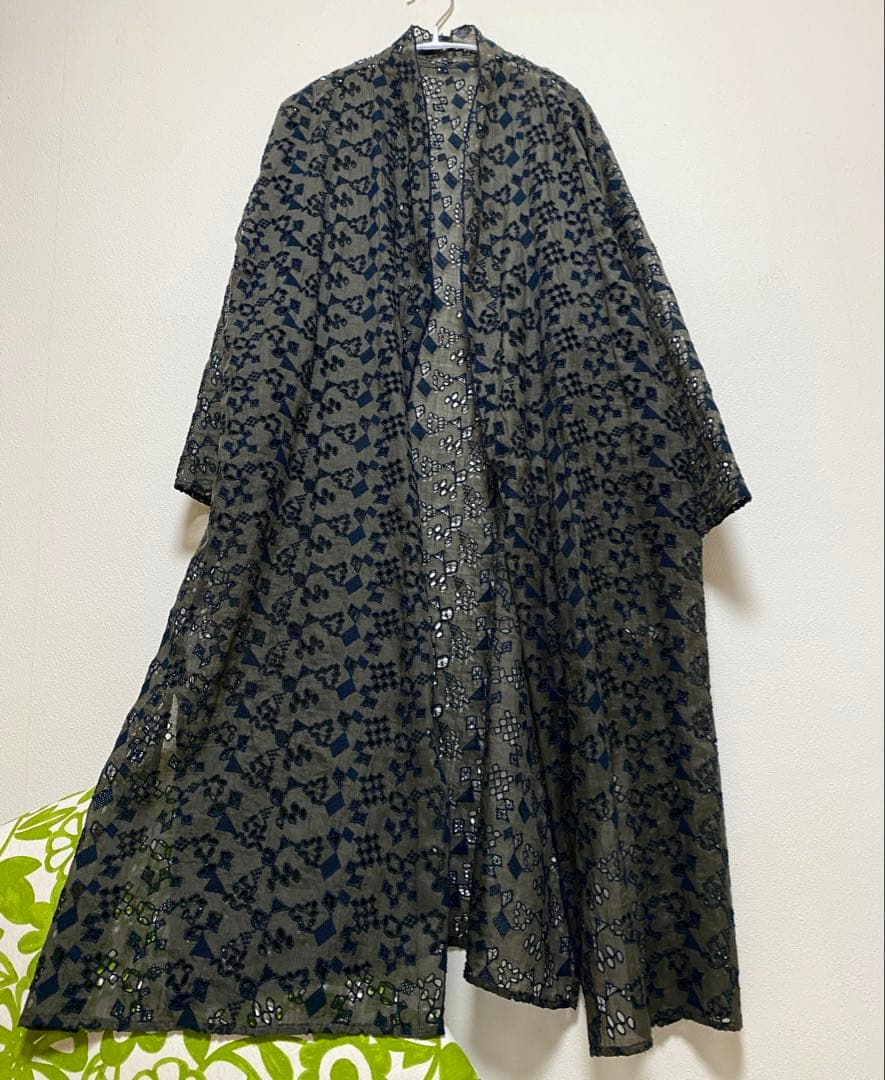 ヨーガンレール　ラミー総刺繍　ロングカーディガン・羽織　ババグーリ