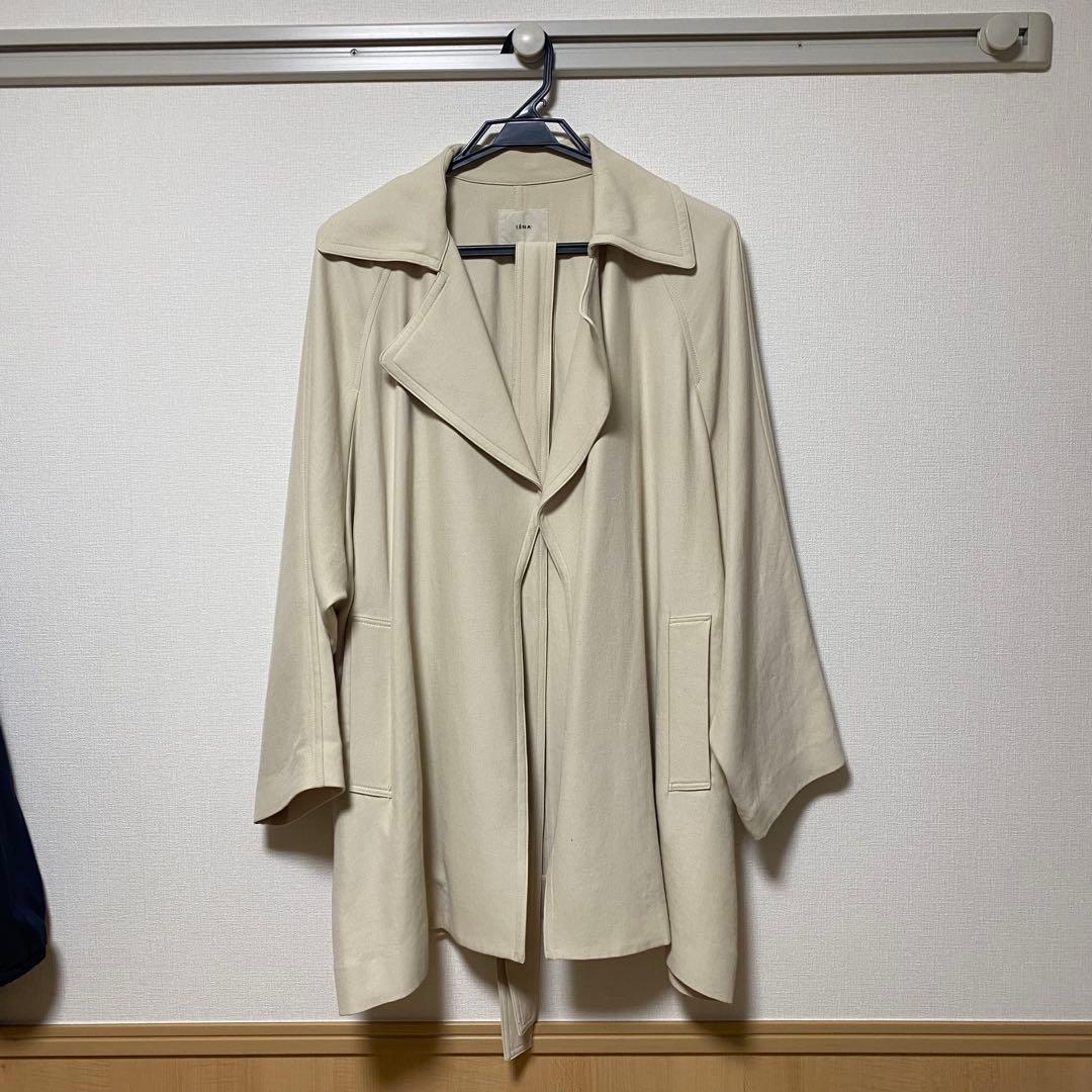 IENA アウター アセテートコットンショートコート トレンチコート ベージュ