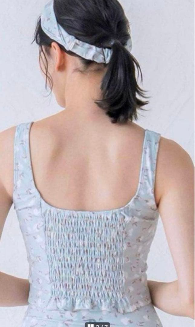 新品未使用未開封SUKALAプチフルールタンクトップ Lサイズ ヘアバンド付き