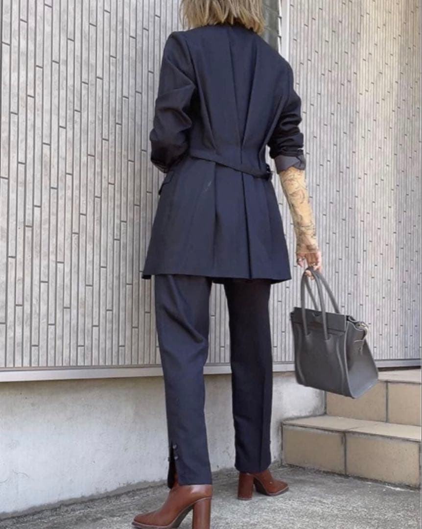 Ameri WAIST SHAPE TAILORED JACKET ネイビー