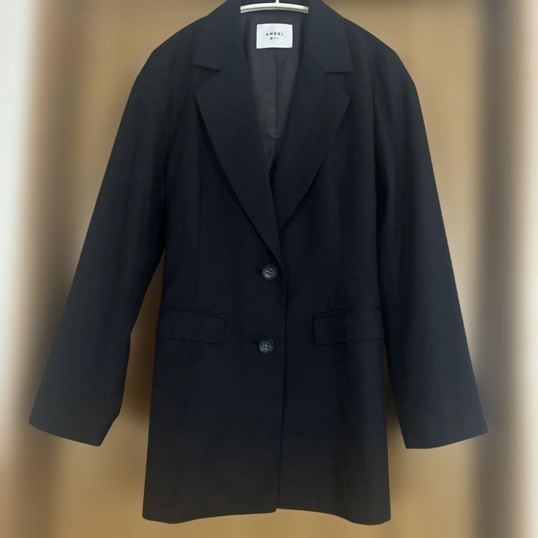 Ameri WAIST SHAPE TAILORED JACKET ネイビー