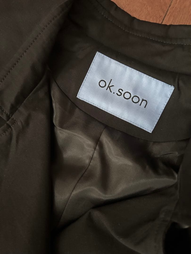 ok.soon トレンチコートブラック　ロング丈