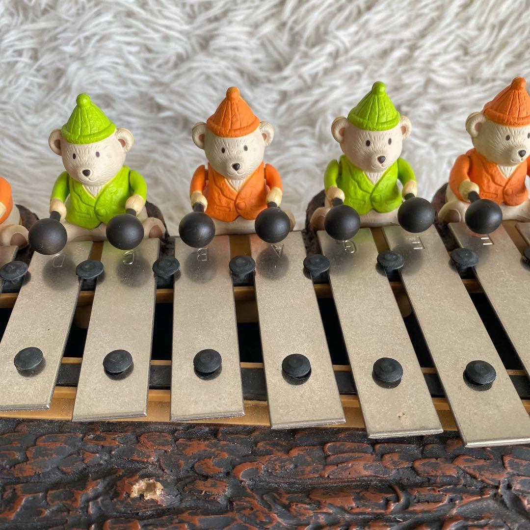 ビーアイ　こぐまの音楽隊　からくりオルゴール　シロフォン　目覚まし時計