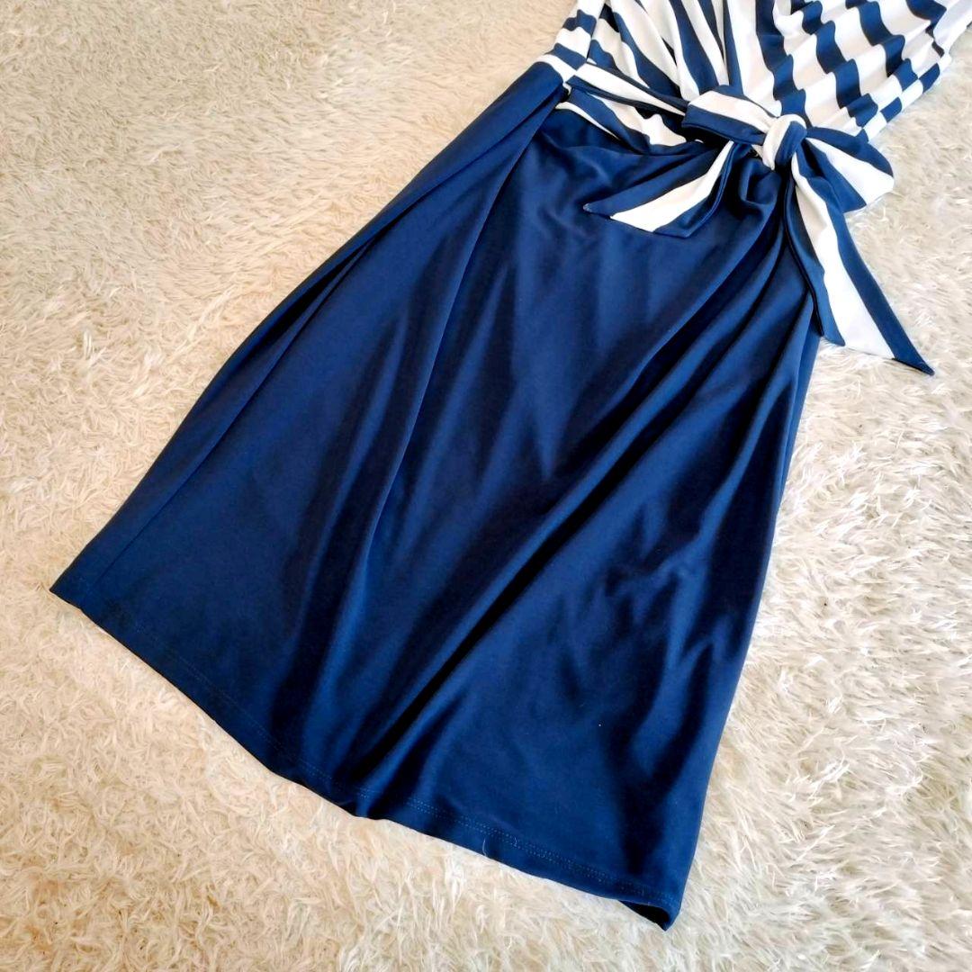 LAUREN RALPH LAUREN　ノースリーブワンピース　ウエストリボン