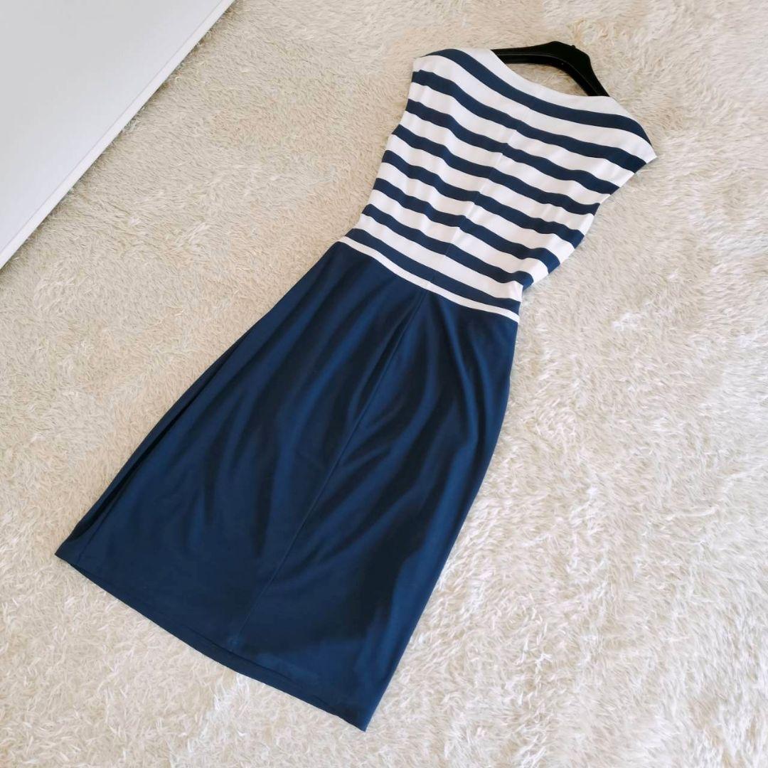 LAUREN RALPH LAUREN　ノースリーブワンピース　ウエストリボン