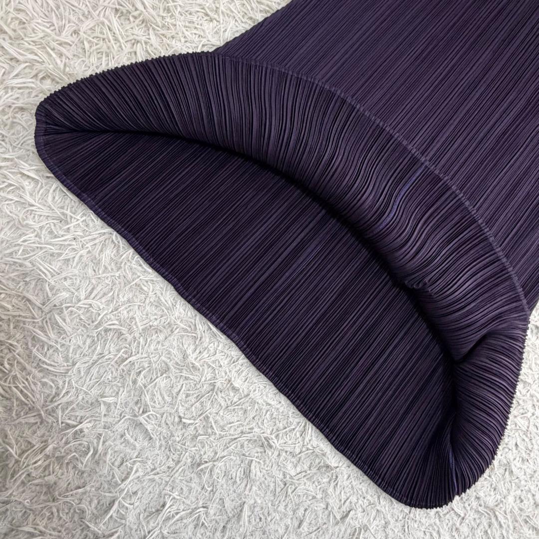 16451✨PLEATS PLEASE ロングスカート フレア パープル