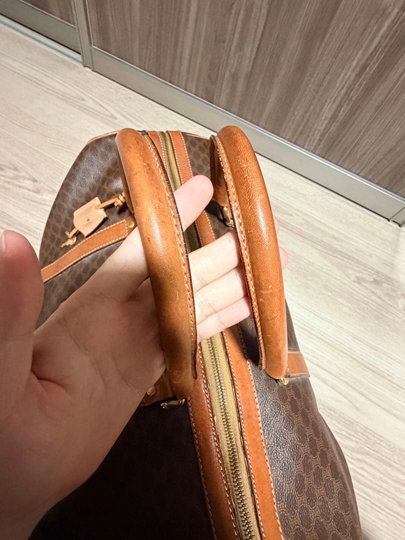 美品 CELINE セリーヌ マカダム柄 ボストンバッグ カデナ オールド