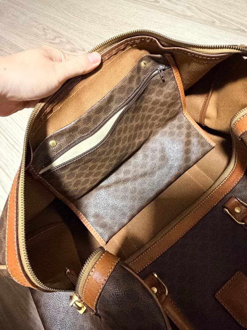 美品 CELINE セリーヌ マカダム柄 ボストンバッグ カデナ オールド