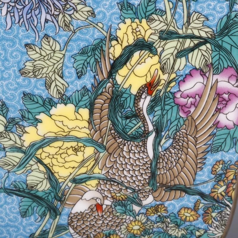 琺瑯彩花鳥四方瓶  陶磁器 装飾品 現代工芸品美術品 置物