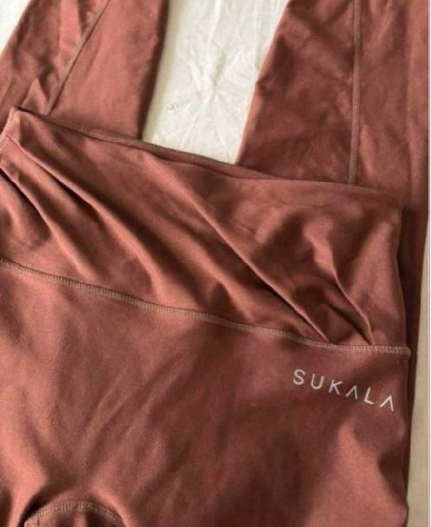 SUKALA Sサイズ上下セット　ヨガウェアセット ブラウン　アシンメトリ