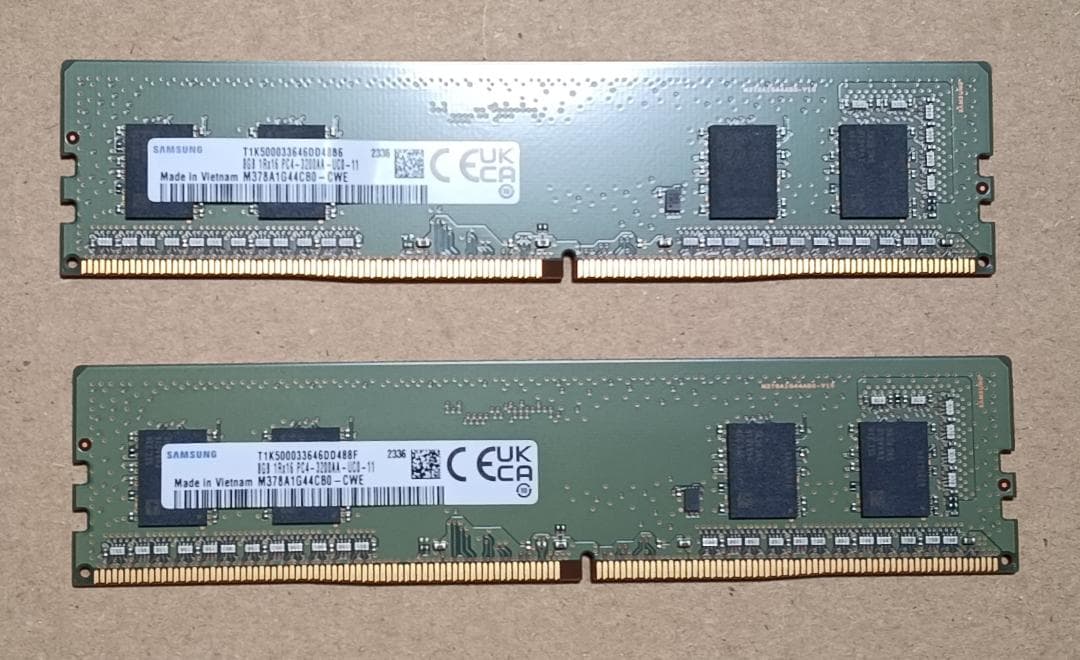 【動作確認済2枚組計16GB】Samsung DDR4 8GB 3200 メモリ
