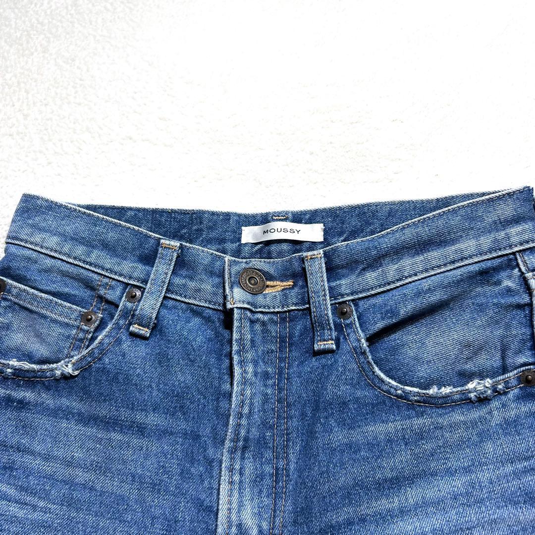 【MOUSSY】 デニムパンツ 25 MVS フレアデニム センターライン