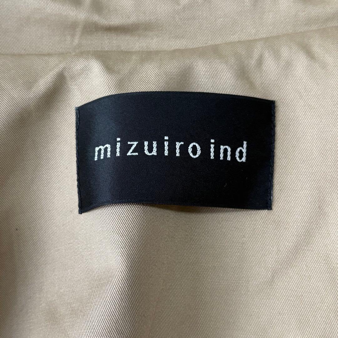 ミズイロインド mizuiro ind ドルマンスリーブトレンチコート ベージュ