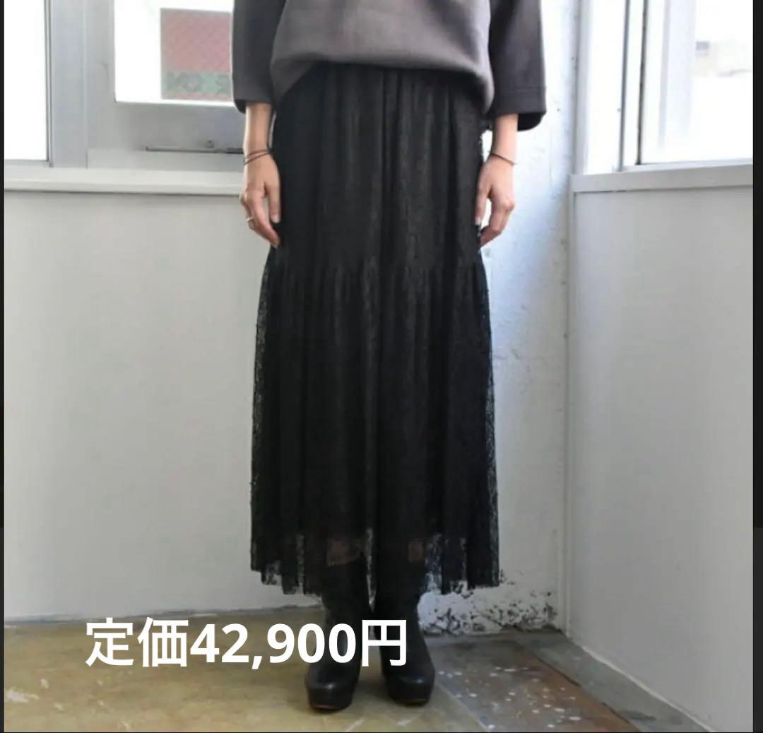 SACRA サクラ　シャンティレーススカート 36 黒