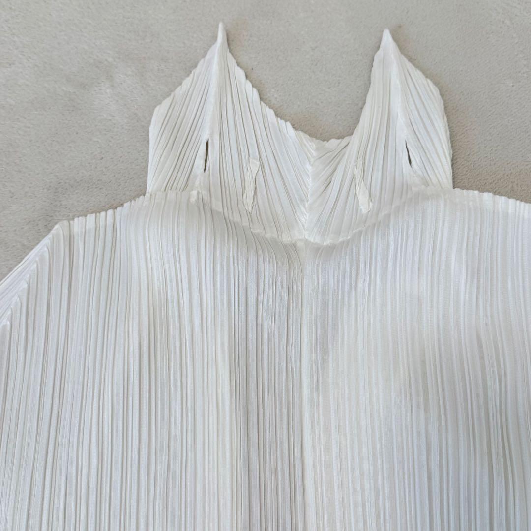 極美品✨PLEATS PLEASE プリーツ　変形　カーディガン　ホワイト