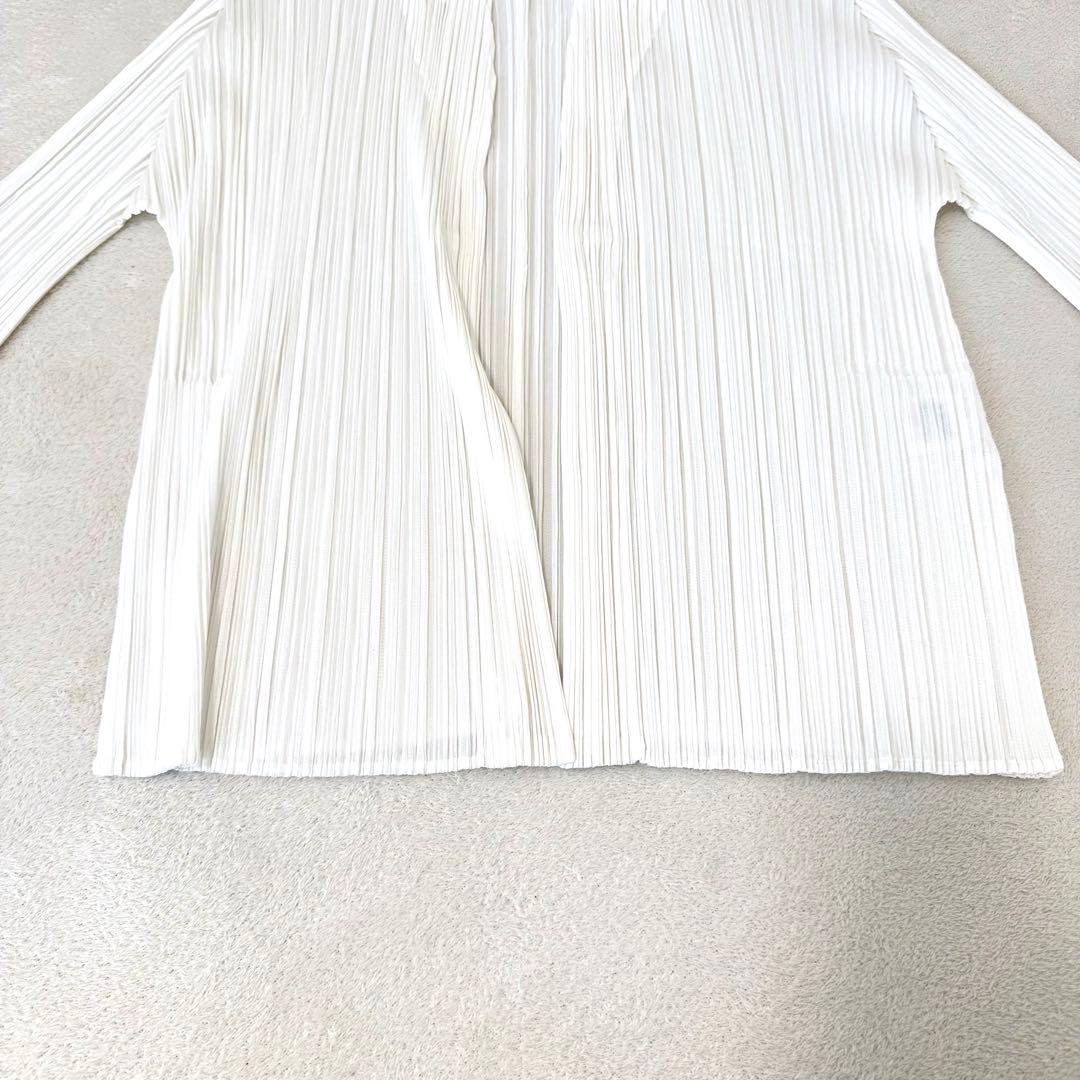 極美品✨PLEATS PLEASE プリーツ　変形　カーディガン　ホワイト