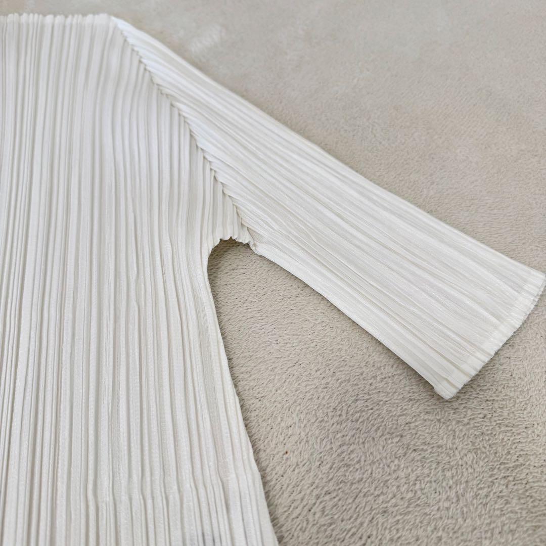 極美品✨PLEATS PLEASE プリーツ　変形　カーディガン　ホワイト