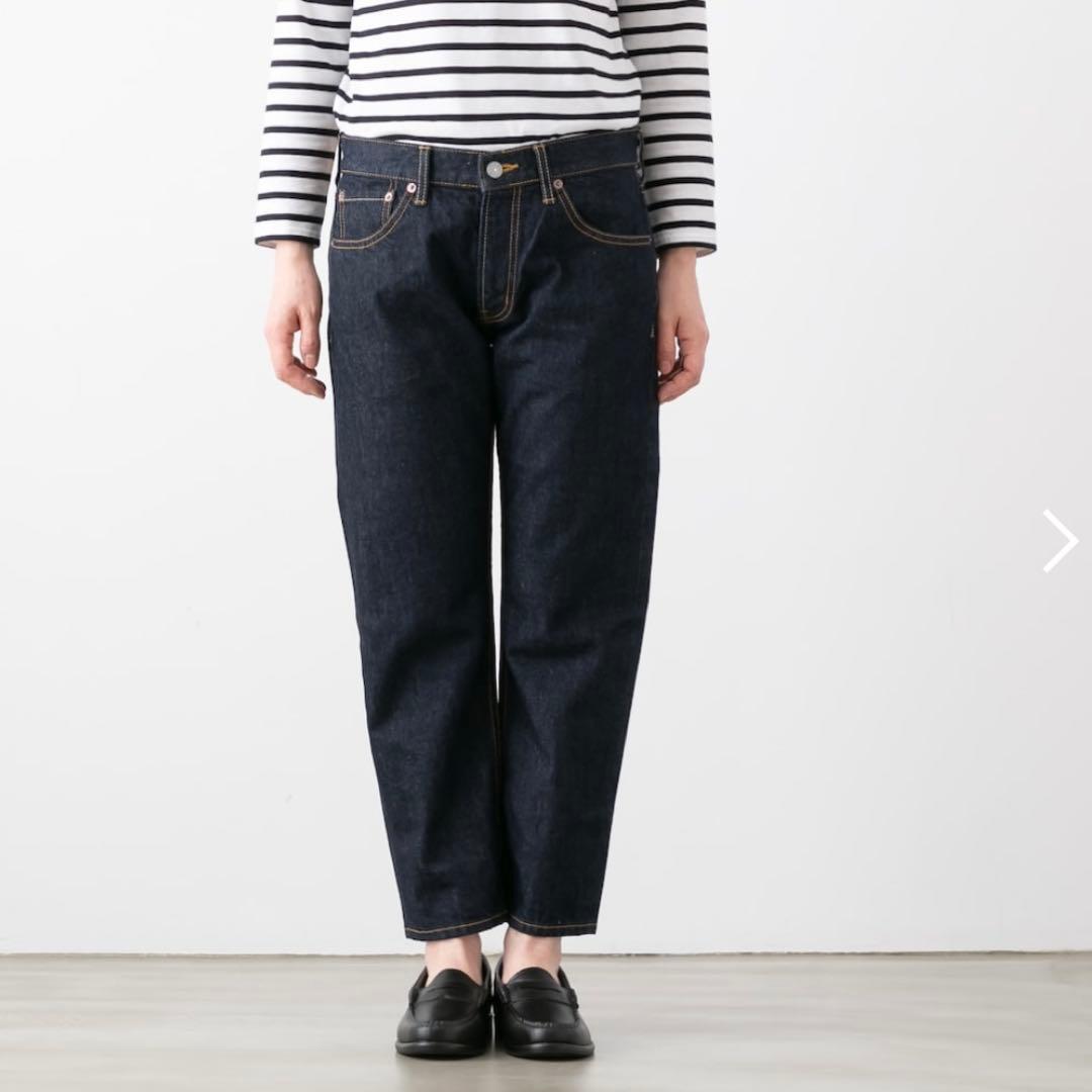 美品mizuiro ind ミズイロインド アンクル丈 デニムパンツ