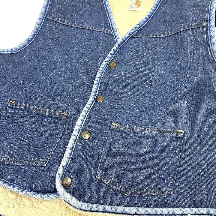 Carhartt カーハート 裏ボア デニムベスト ワークベスト XL