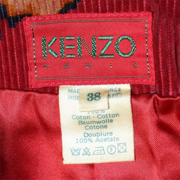 S*e様 KENZO ケンゾー ジャケット 花柄 コーデュロイ レッド 38 フ