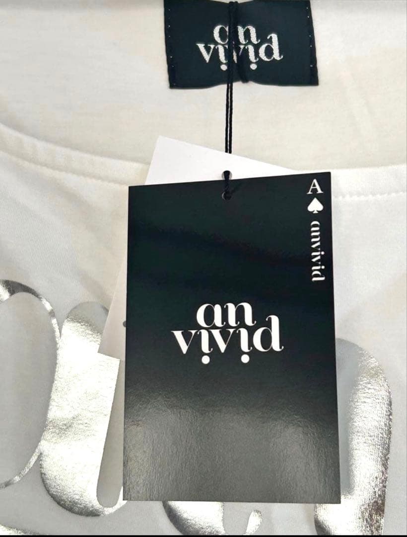 【在庫限り先着順】anvivid Tシャツ　ホワイト　シルバー　送料込み