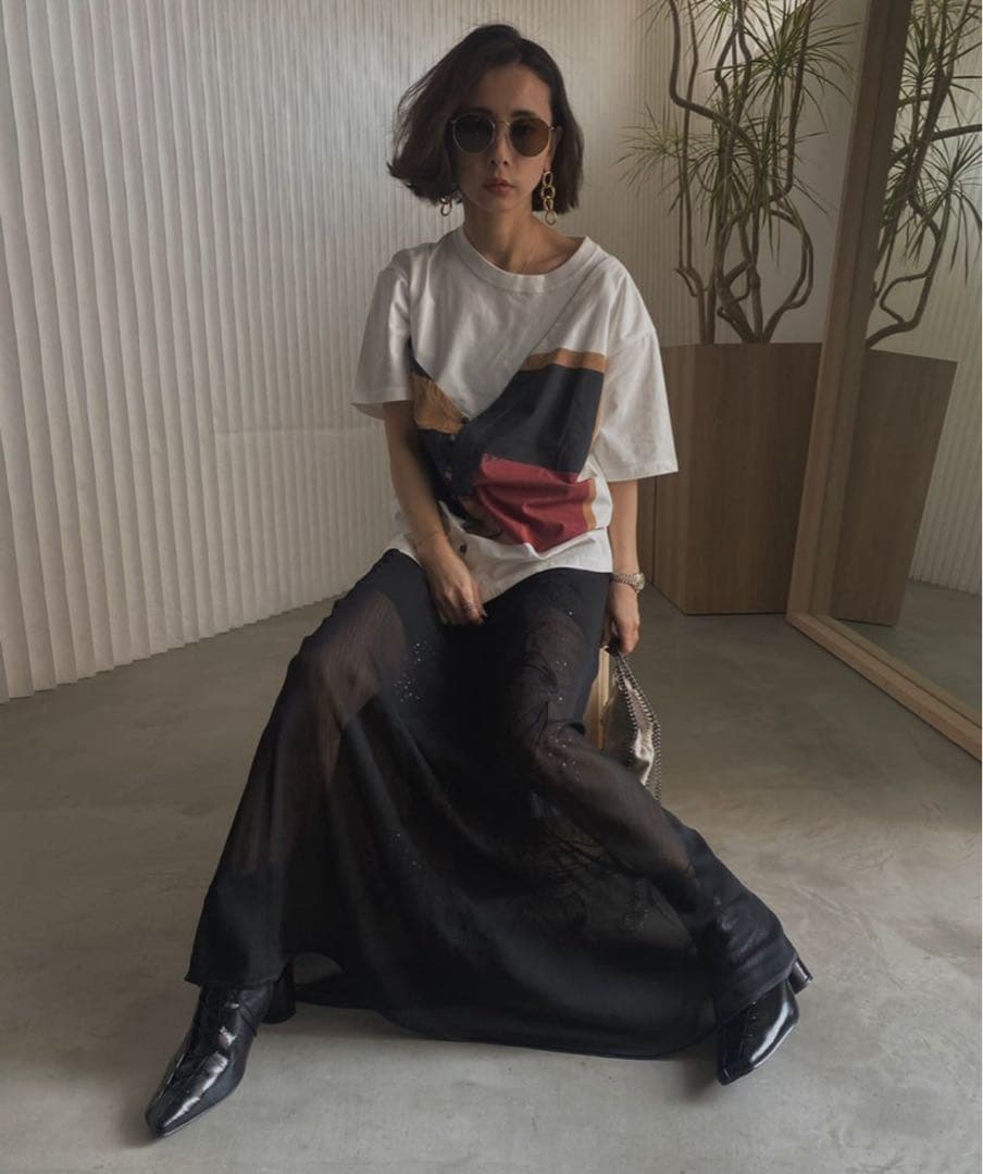 完売商品！【Ameri】ART BIG TEE デザインTシャツ 白T 半袖