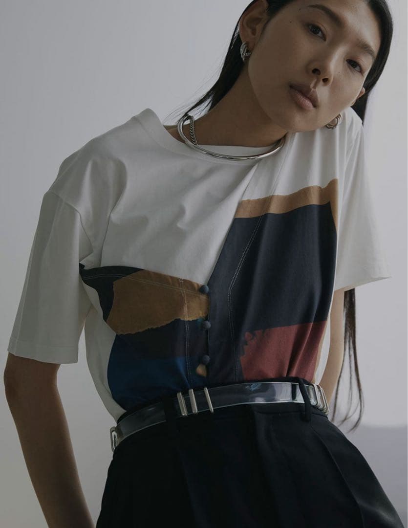 完売商品！【Ameri】ART BIG TEE デザインTシャツ 白T 半袖