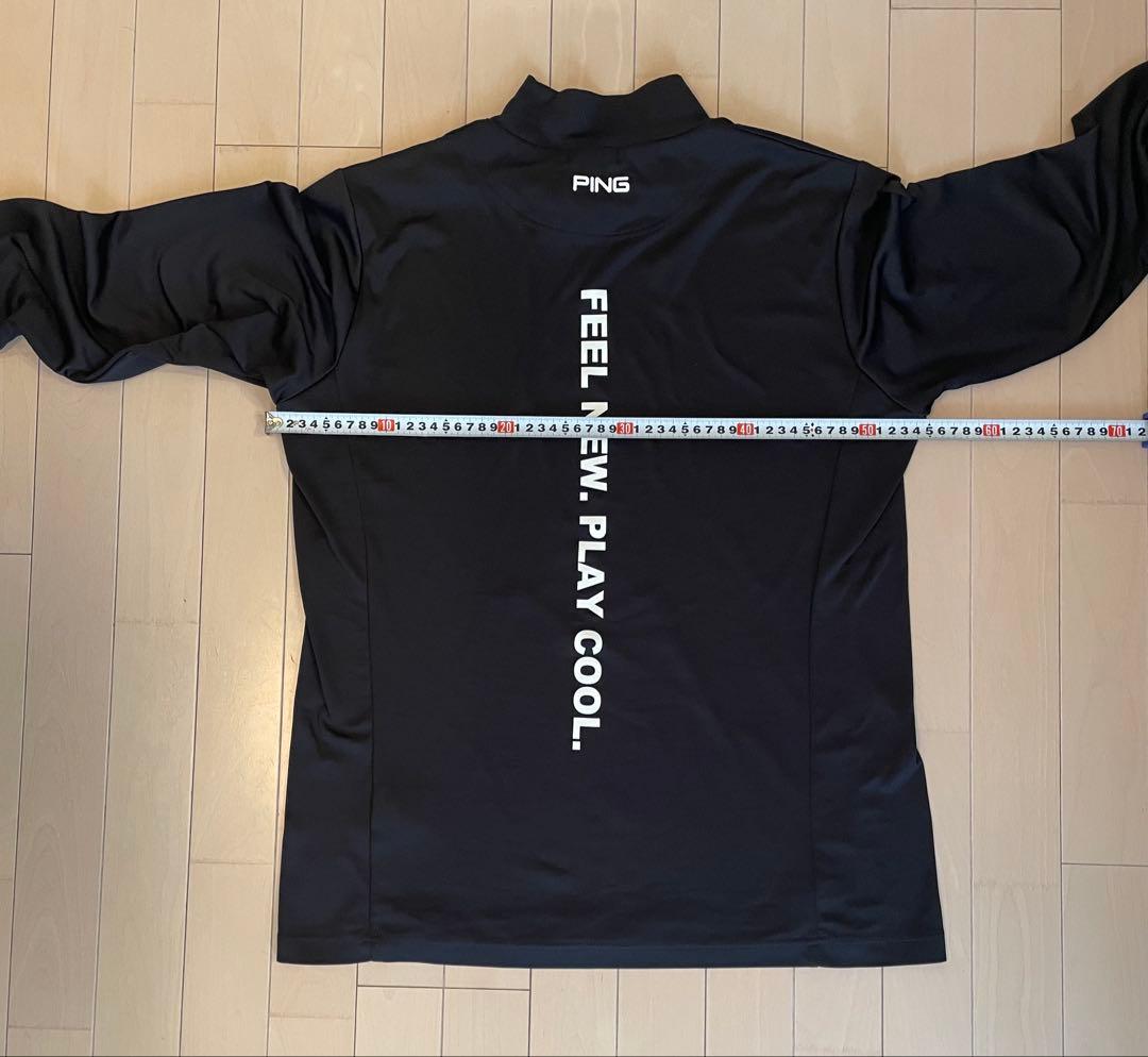 PING ブラック ロゴ長袖シャツ ハイネックL