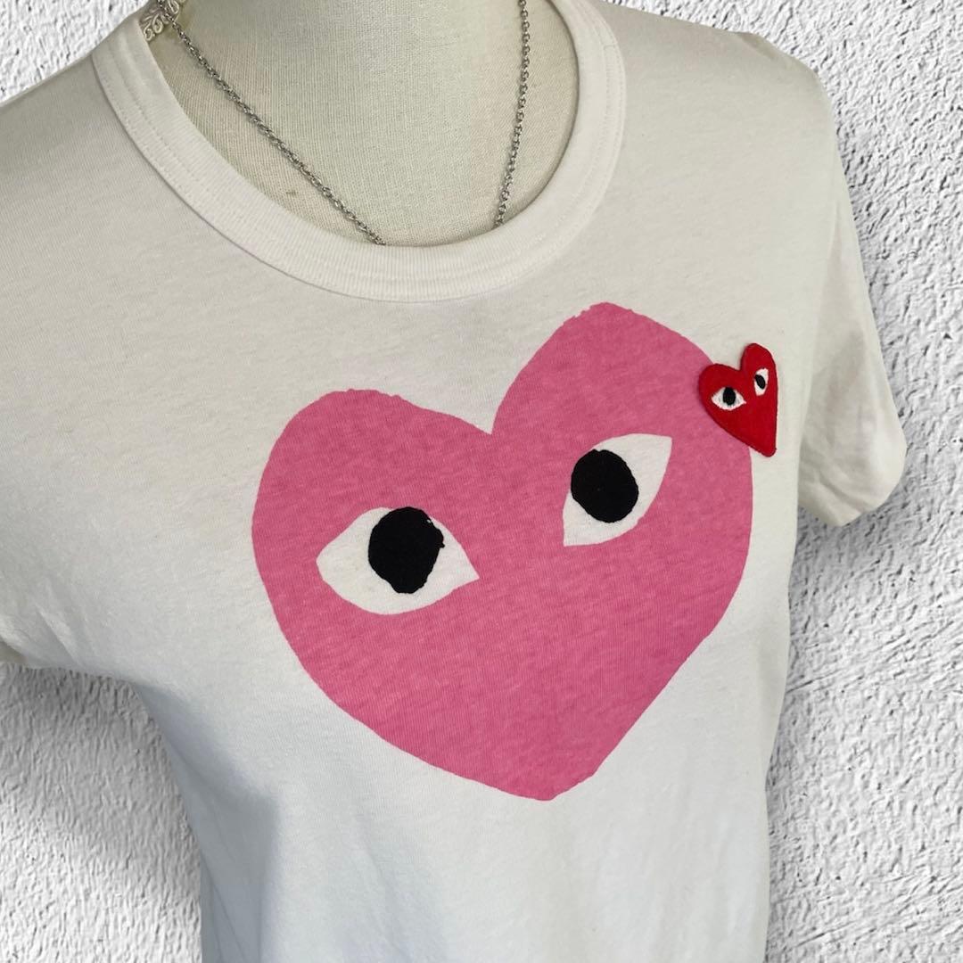 PLAY COMME des GARCONS ハートTシャツ　ピンク　L