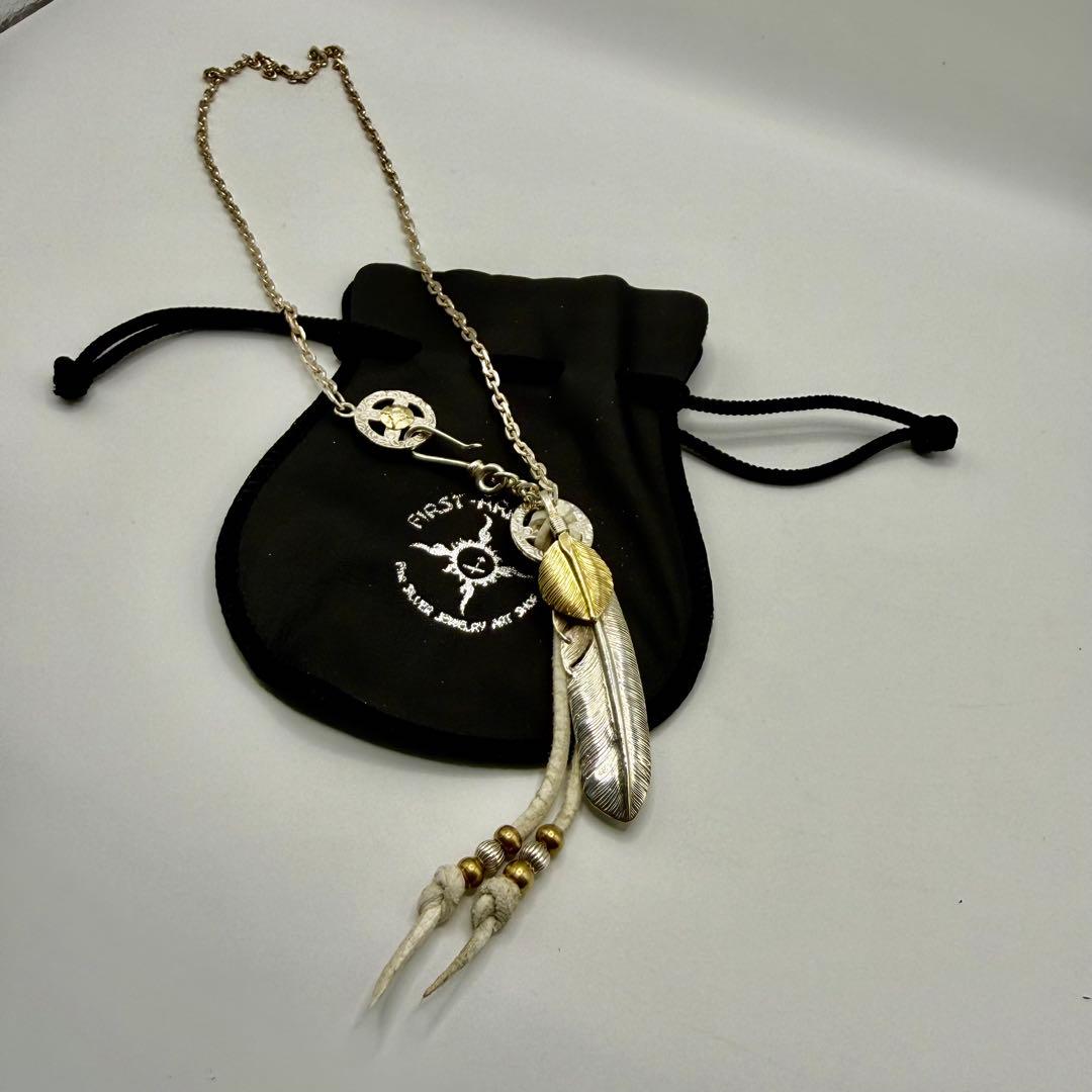 美品　ファーストアローズ　上金フェザーＬ　ネックレスセット　細角50cm