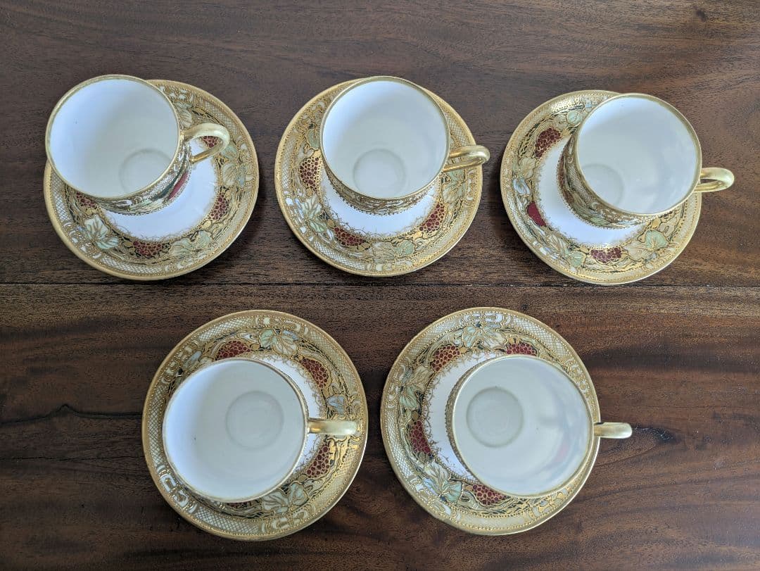 オールドノリタケ　カップ&ソーサー　5客セット