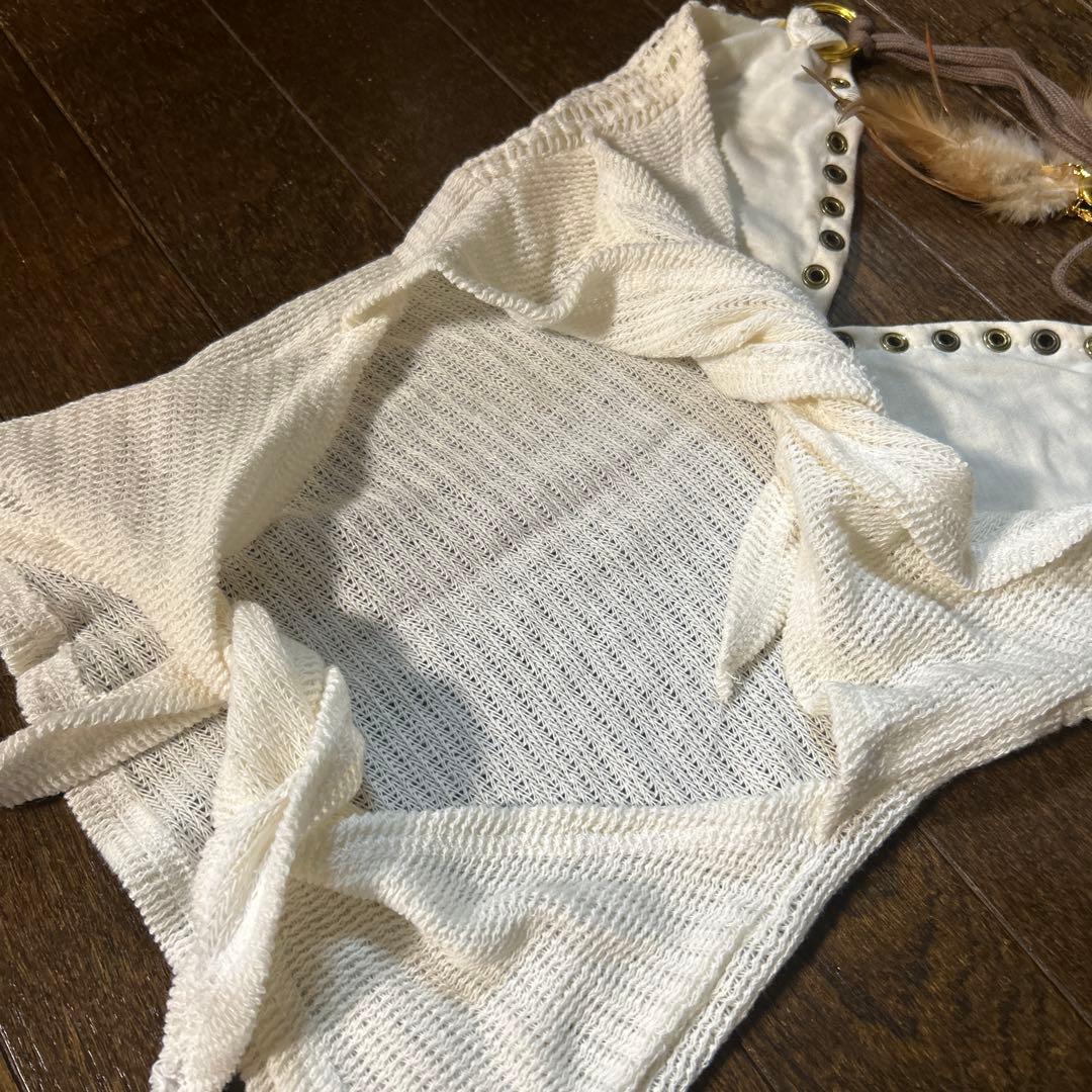 d.i.a. 平成ギャル 白 メッシュ フェザー キャミソール