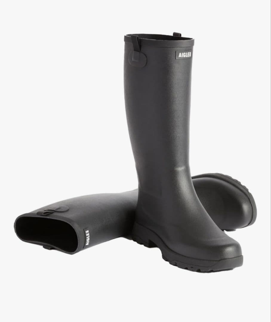 (最終値引)新品　AIGLE アリア　ハイ　ハンティングラバーブーツ　ブラック