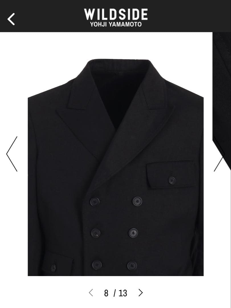 WILDSIDE yohji yamamoto ダブルブレストジャケット
