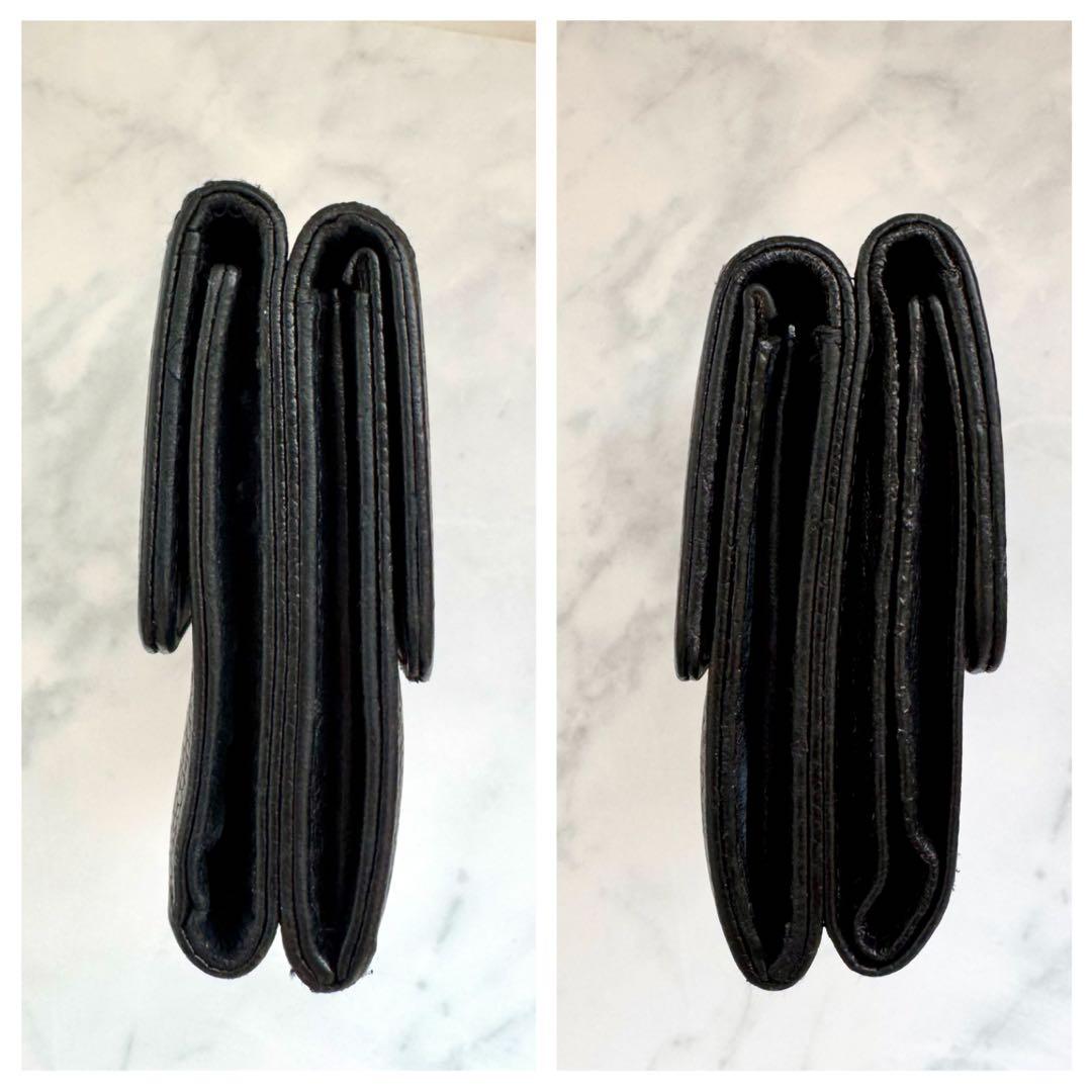 【極美品・箱付き】CHANEL シャネル キャビアスキン折財布 ココマーク