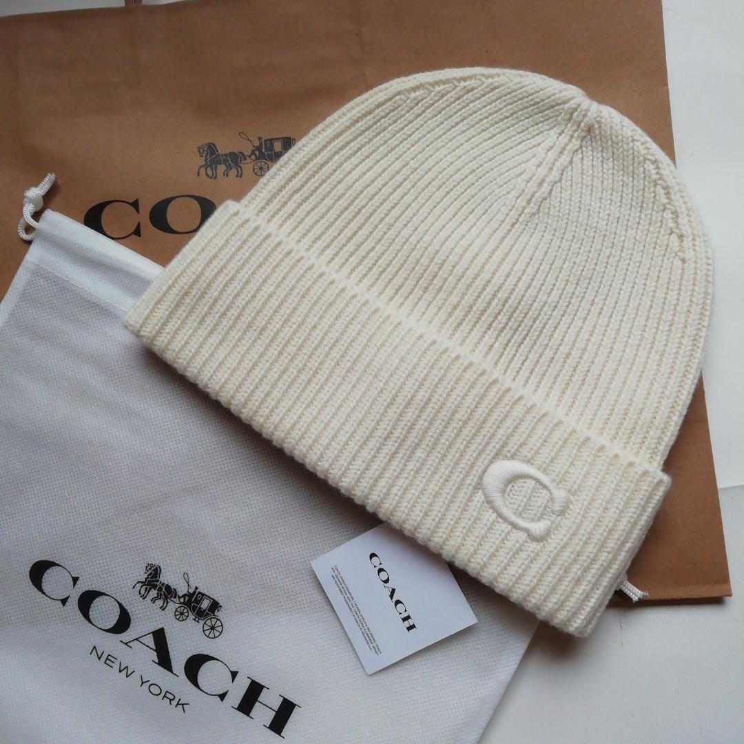 正規店購入★コーチ★カシミヤ★ウールニット帽★ビーニー★新品