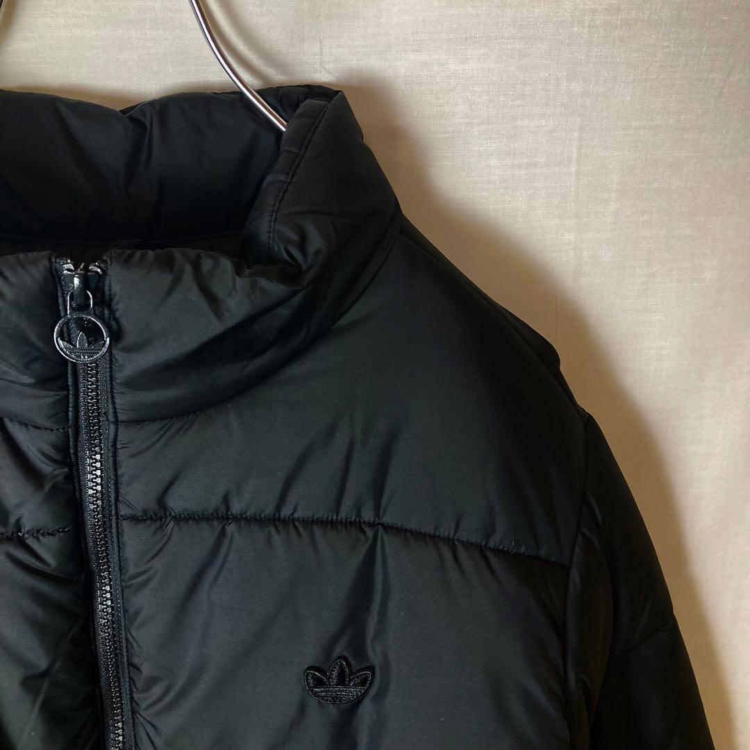 未使用タグ付adidasシンプルブラックブルゾントレフォイルロゴ三本線ゆったり