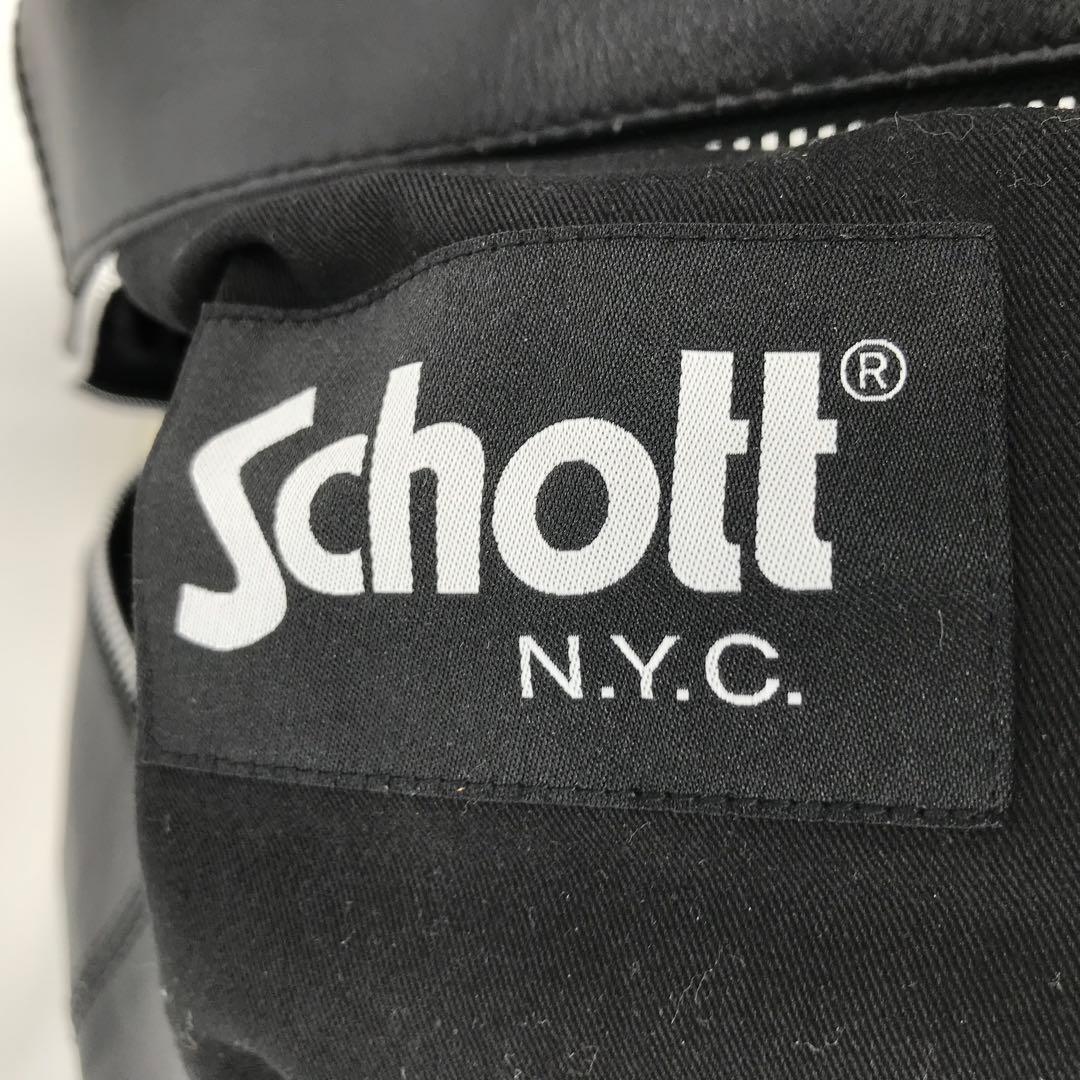 Schott　ボストンバッグ　ライダース　ブラック　牛革