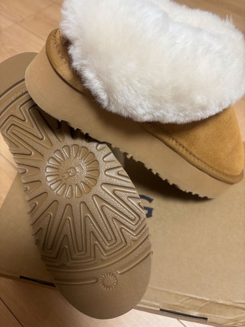 限定価額38cm厚底UGG ふわふわムートンブーツ ブラウン