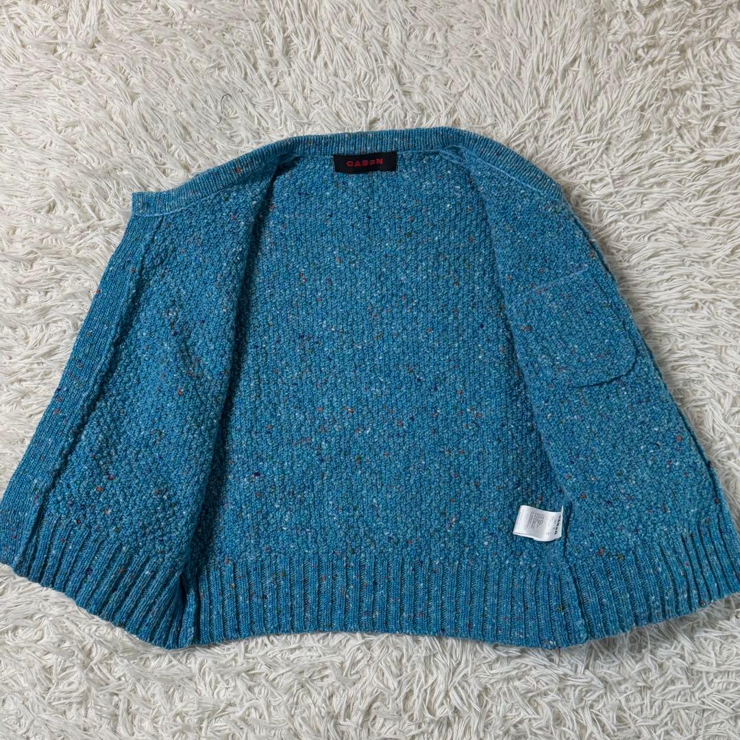 【美品】キャバン　SOFT DONEGAL クルーネックカーディガン　ブルー