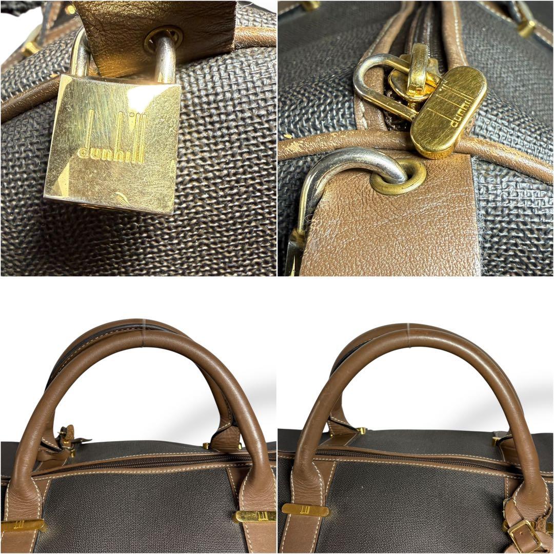 【良品】dunhill ボストンバッグ トラベルバッグ PVC レザー 大容量