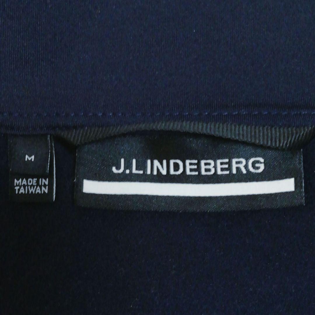 J.LINDEBERG背中面ビッグロゴ胸部刺繍ストレッチジャケットM 紺☓青色