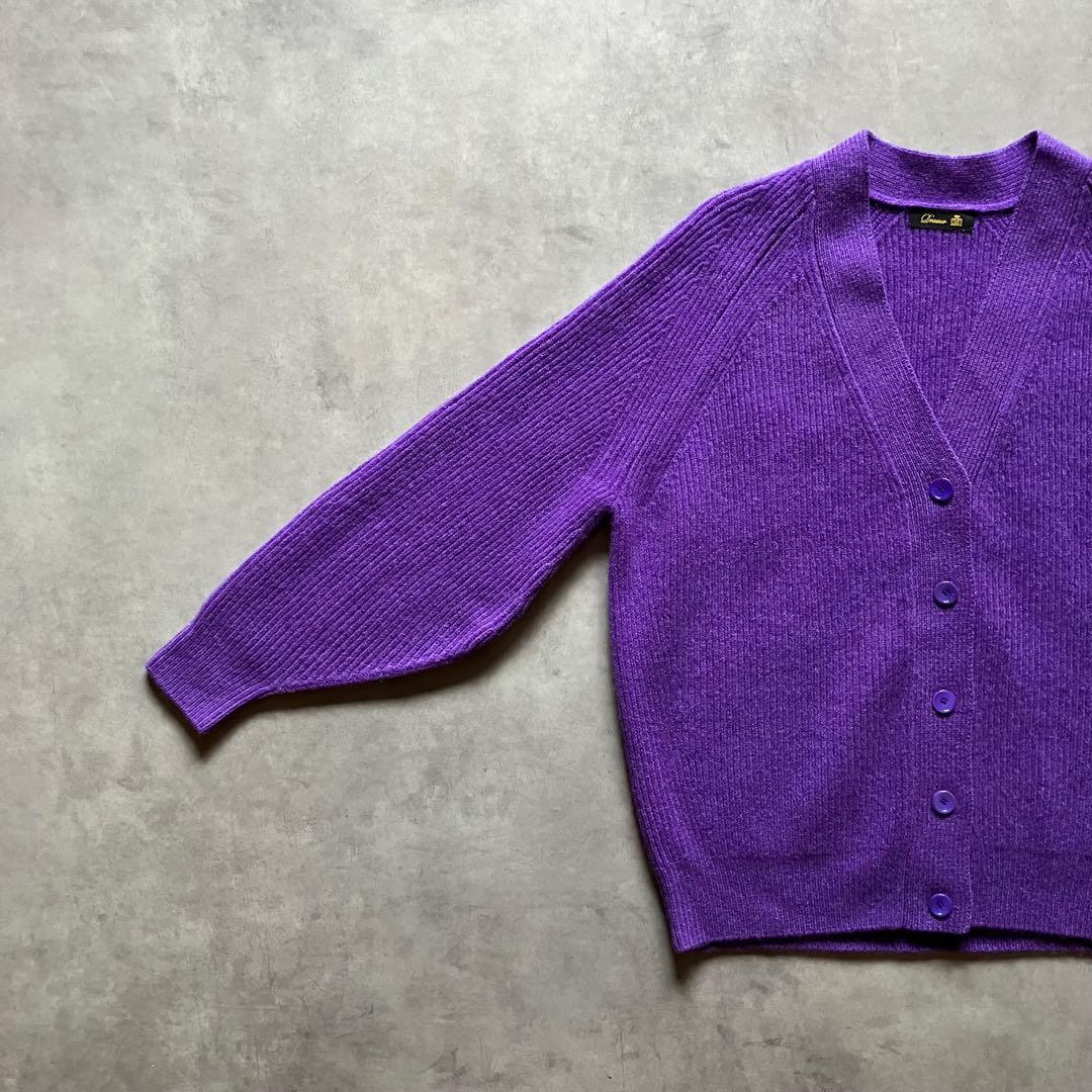 Drawer ウール カシミヤ パープル ニット カーディガン セーター 美品
